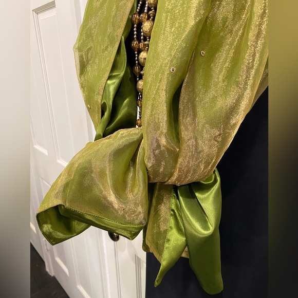 Bohemian chartreuse silk wrap - Picture 6 of 12